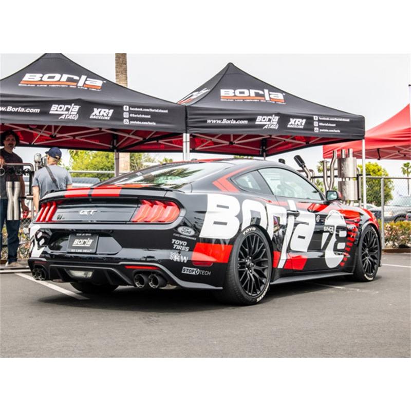 Borla 2018 Ford Mustang GT 5.0L AT/MT 3in S-Type Catback Exhaust Carbon Fiber Tips w/ Valves