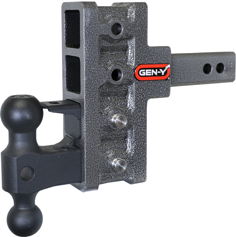 Gen-Y Mega Duty 2-Inch Shank Offset Drop Hitch with Dual-Ball and Pintle Lock – 16,000 lb Towing Capacity