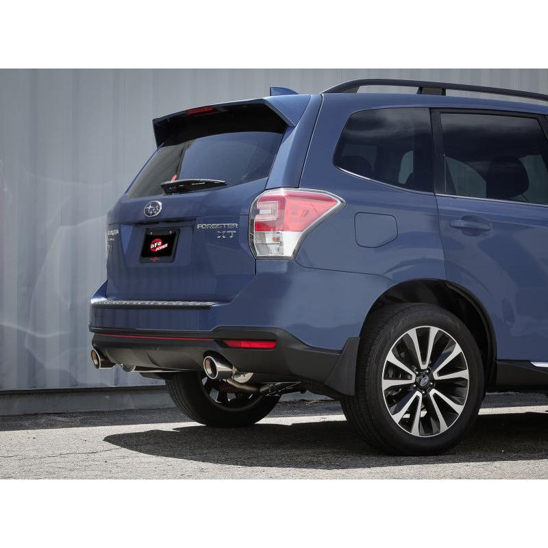 aFe Subaru Forester XT 14-18 H4-2.5L Takeda 2-1/2in to 2-1/4in 304 SS Cat-Back- Polished Tip-SR1 Performance
