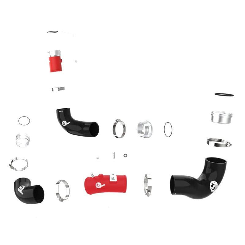 aFe BladeRunner 22-23 Kia Stinger L4-2.5L (t) Aluminum Hot and Cold Charge Pipe Kit - Red