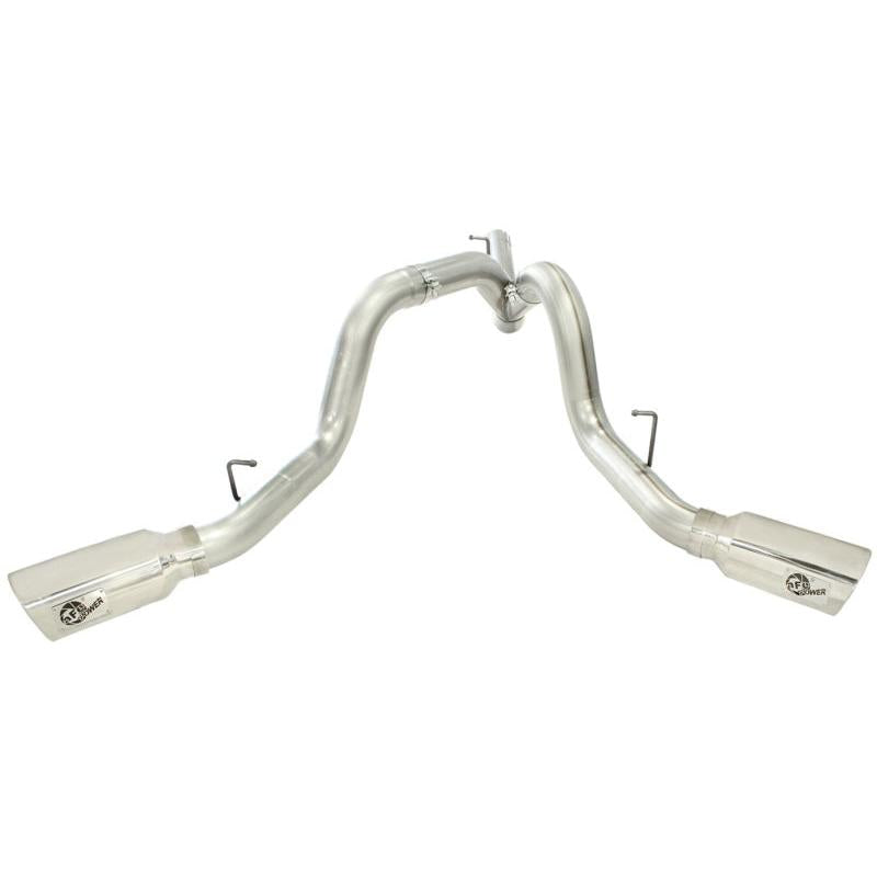 aFe MachForce XP Exhaust 4inch DP-Back All SS 2011-14 GM Diesel Trucks V8-6.6L LML Polished-SR1 Performance