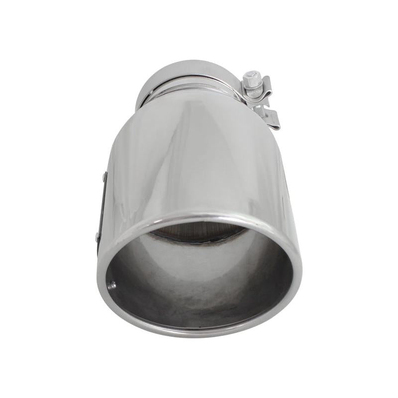 aFe MACH Force-XP 304 SS Right Side Single Wall Polished Exhaust Tip 4in Inlet x 6in Outlet x 12in L-SR1 Performance