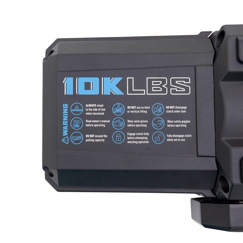 Borne Off-Road 10K Winch with Grey Synthetic Rope - Reliable 10,000 lb Capacity for Off-Road and Utility Vehicles