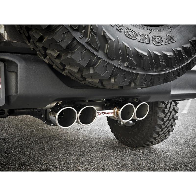 aFe Rebel Series 2.5in. 304 SS C/B Exhaust System 2018 Jeep Wrangler (JL) V6-3.6L - Polished Tip-SR1 Performance