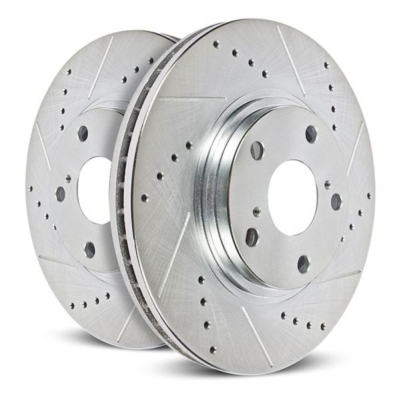 Power Stop 21-22 Ford F-150 Rear Drilled & Slotted Rotor (Pair)-SR1 Performance