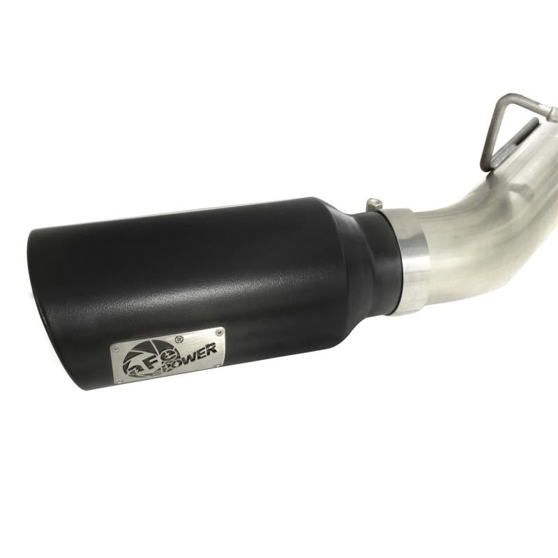 aFe MachForce XP Exhaust 4inch DP-Back All SS 2011-14 GM Diesel Trucks V8-6.6L LML Black Tips-SR1 Performance