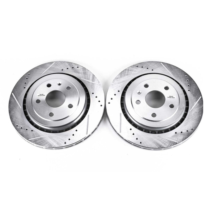 Power Stop 16-18 Cadillac ATS Rear Evolution Drilled & Slotted Rotors - Pair-SR1 Performance