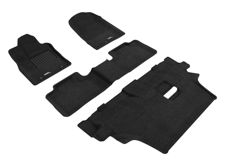 3D MAXpider 2012-2021 Dodge Durango 7-Seat Elegant 1st 2nd & 3rd Row Floormats - Black-SR1 Performance