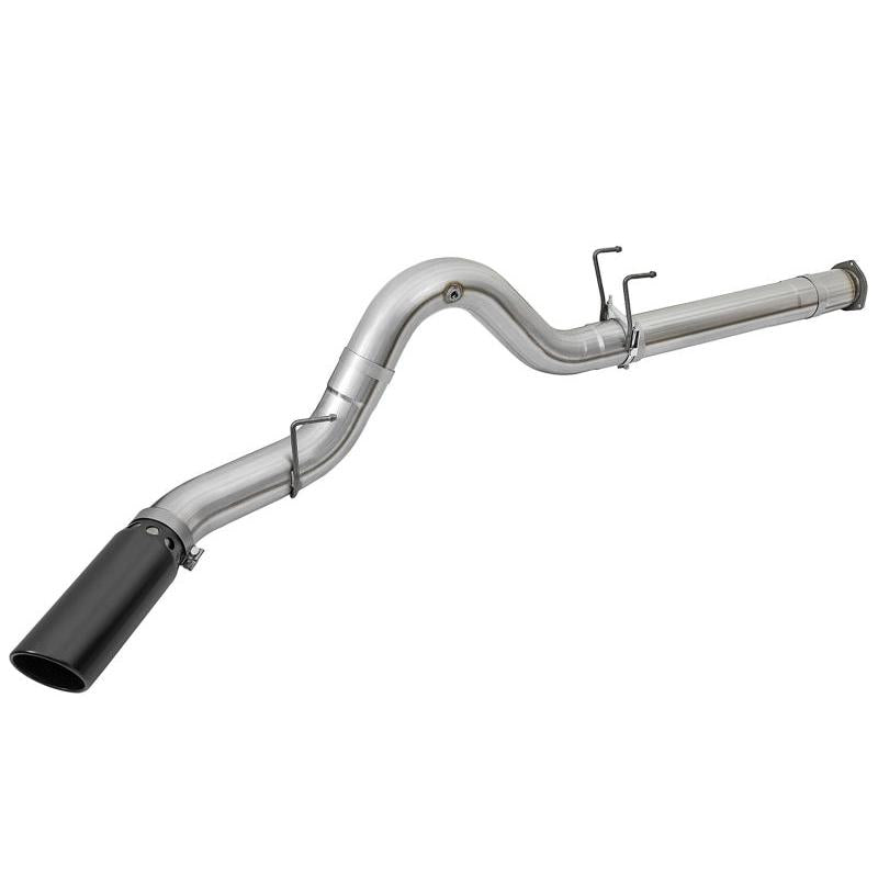 aFe ATLAS 5in DPF-Back Alum Steel Exhaust System w/Black Tip 2017 Ford Diesel Trucks V8-6.7L (td)