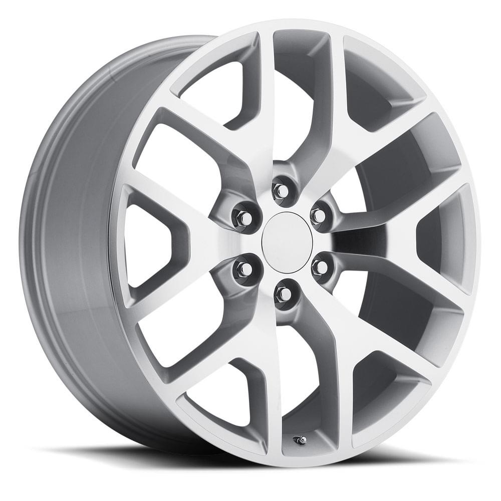22X9 6X5.5 +31 HB 78.1 2014 SIERRA 744 SILVER MACHINE FACE WITH CAP-SR1 Performance