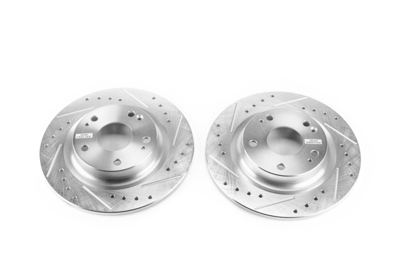 Power Stop 17-18 Honda Civic Si Rear Evolution Drilled & Slotted Rotors - Pair-SR1 Performance