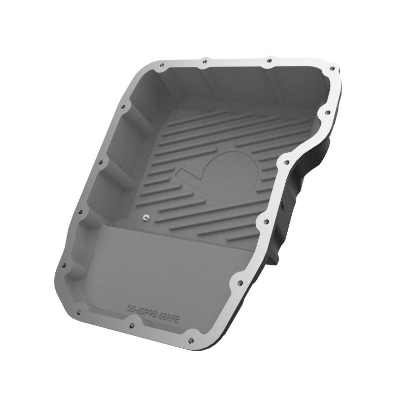 aFe Transmission Pan (Black w/ Machined Fins) 13-19 Dodge Diesel Trucks L6-6.7L (td)