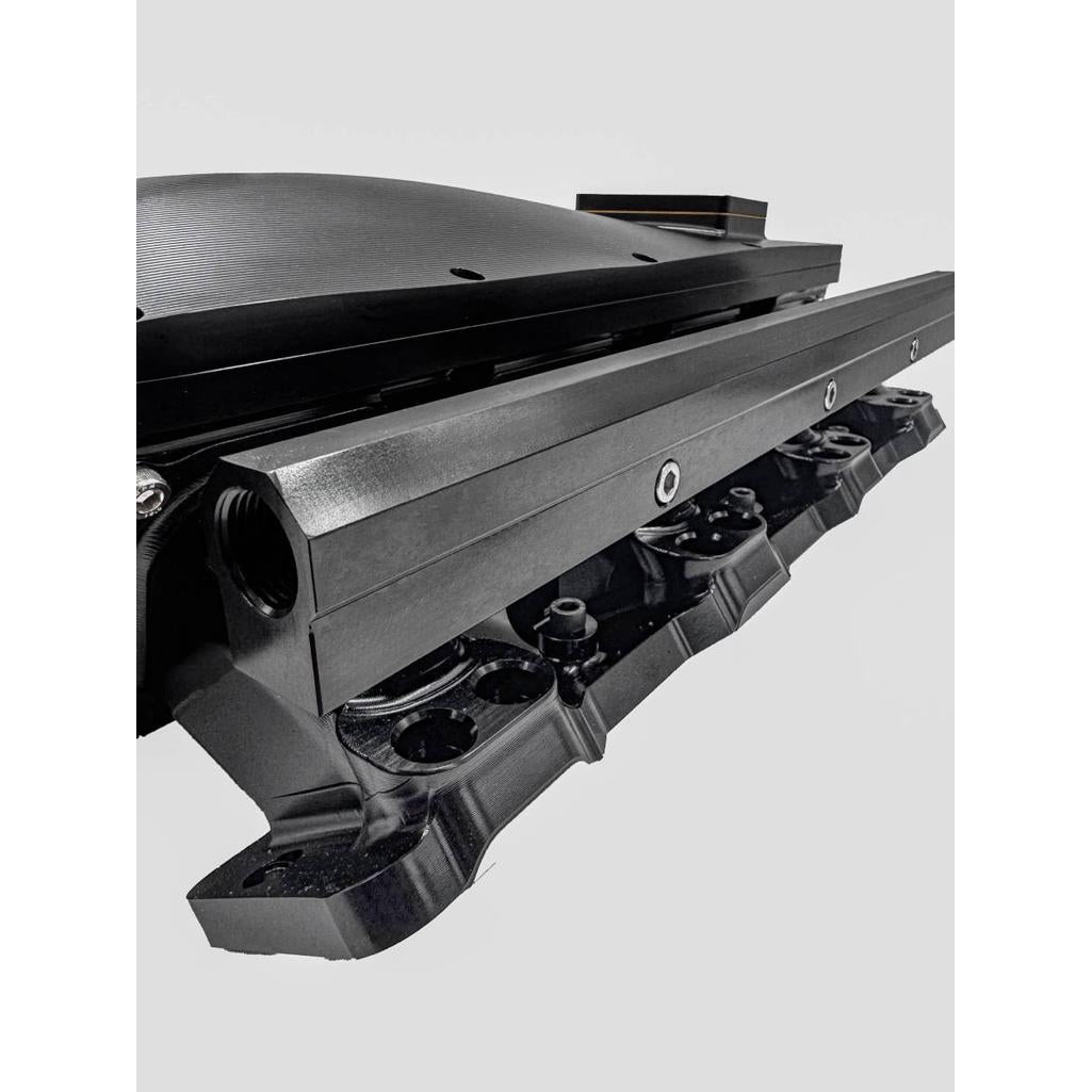 high-efficiency plenum runner design dual-injector capability durable black anodized