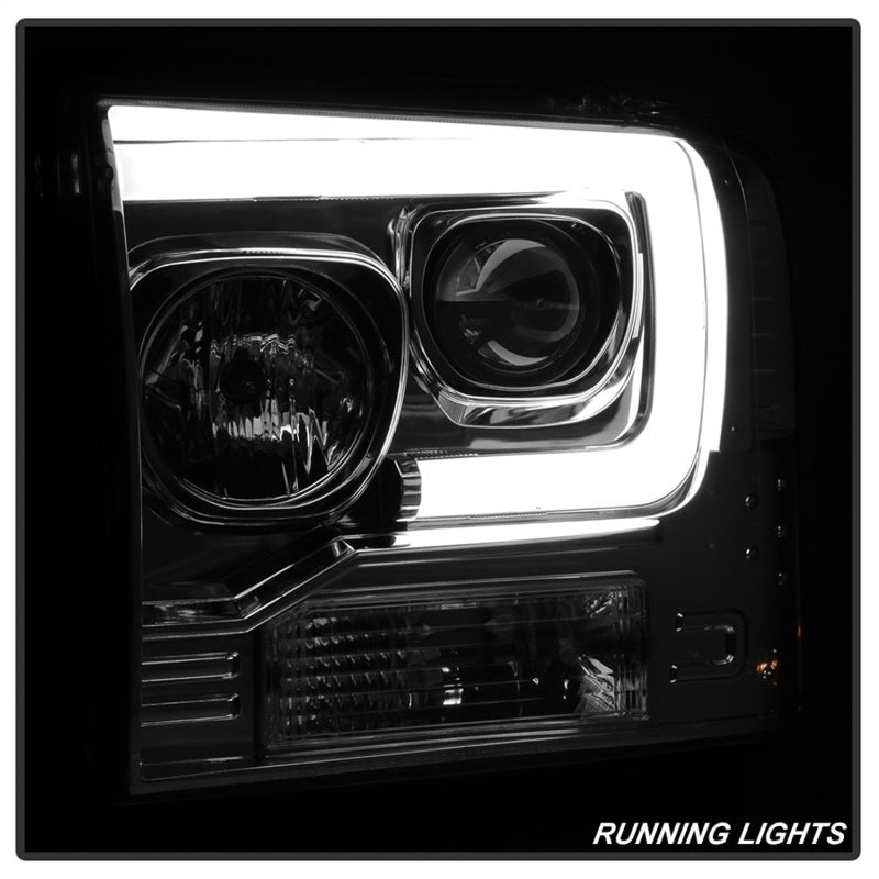 Spyder 05-07 Ford F250/350/450 SD Ver 2 Proj Headlights - Light Bar DRL - Black PRO-YD-FS05V2-LB-C-SR1 Performance