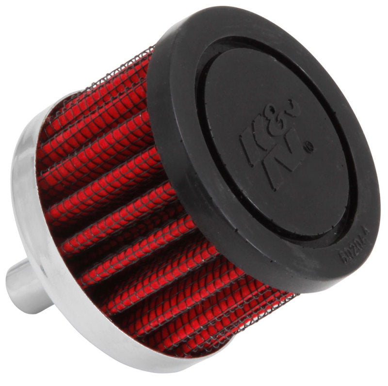 K&N Steel Base Crankcase Vent Filter 0.375in Vent OD x 2in OD x 1.5in Height-SR1 Performance