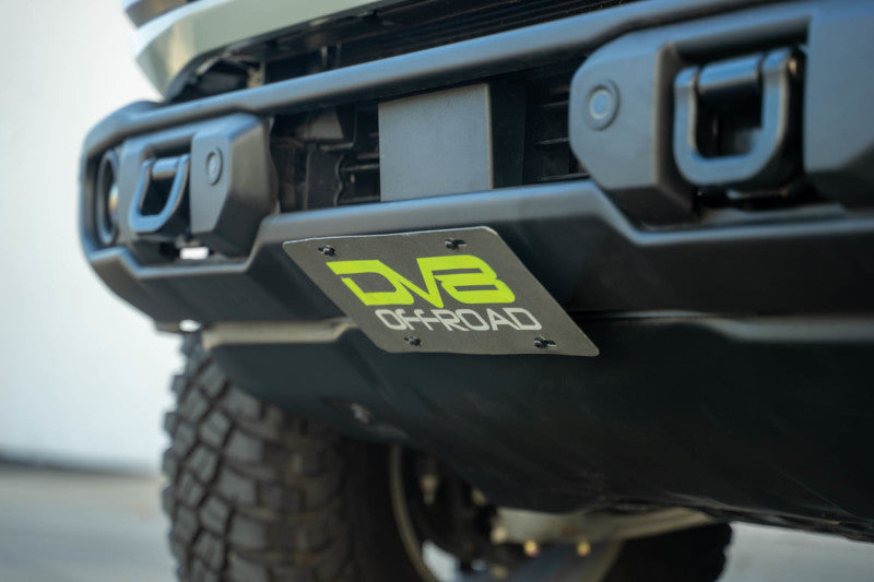 DV8 Offroad 2021 Ford Bronco Front License Plate Mount for OEM Steel Bumper - Slanted Design