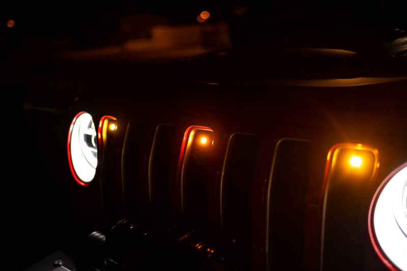 DV8 Offroad 2018+ Jeep JL Grill Amber Marker Lights - High-Powered LED Accent Lights for Offroad Visibility
