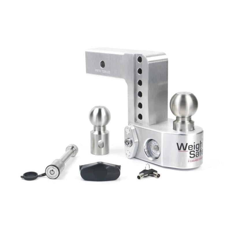 Weigh Safe 6-Inch Drop Hitch with Built-In Scale and 2.5-Inch Shank - Aluminum, 10K/18.5K GTWR (Part WS6-2.5-KA)