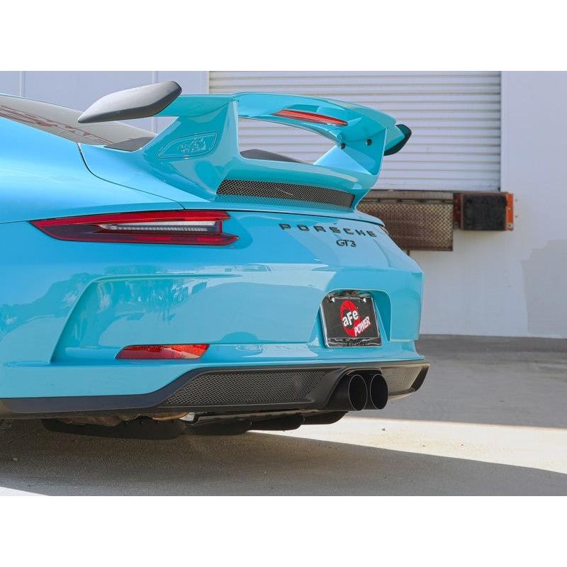 afe 14-16 Porsche 911 GT3 991.1 H6 3.8L MACH Force-Xp 304 SS Cat-Back Exhaust System w/ Black Tips-SR1 Performance