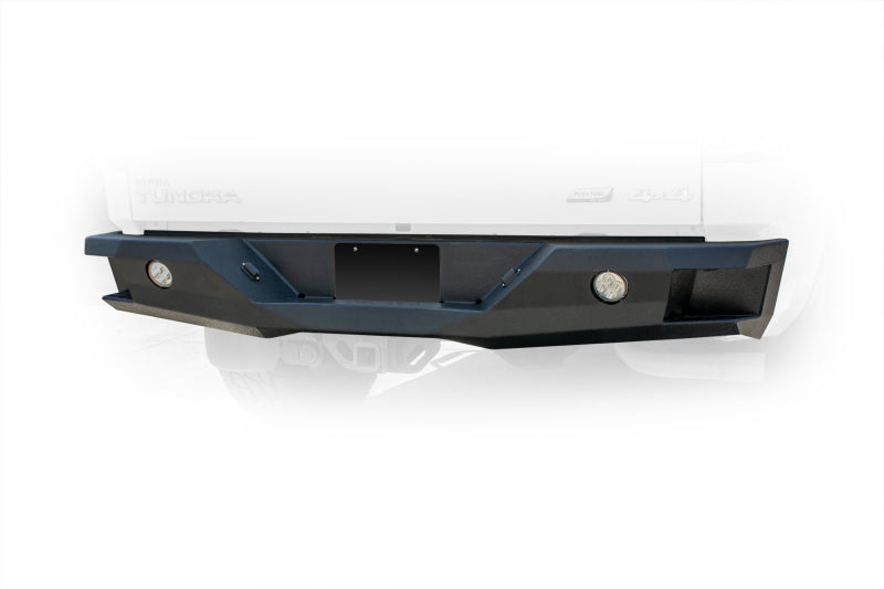 DV8 Offroad Toyota Tundra Rear Bumper with Winch Plate and Lights - Black Powder Coat
