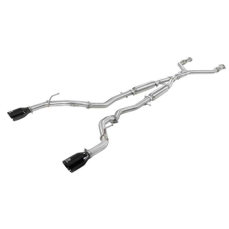 aFe POWER Takeda 2.5in 304 SS CB Exhaust w/ Black Tips 17-19 Infiniti Q60 V6-3.0L (tt)-SR1 Performance