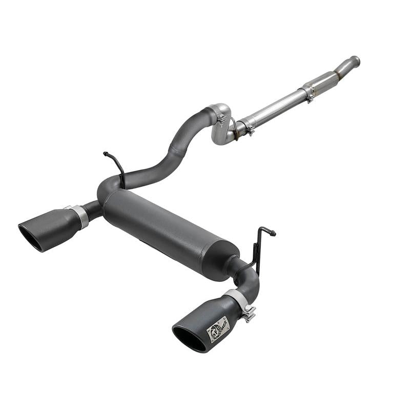 aFe Rebel Series 409 Stainless Steel Cat-Back Exhaust 18-21 Jeep Wrangler JL 2.0L (t) - Black Tip-SR1 Performance