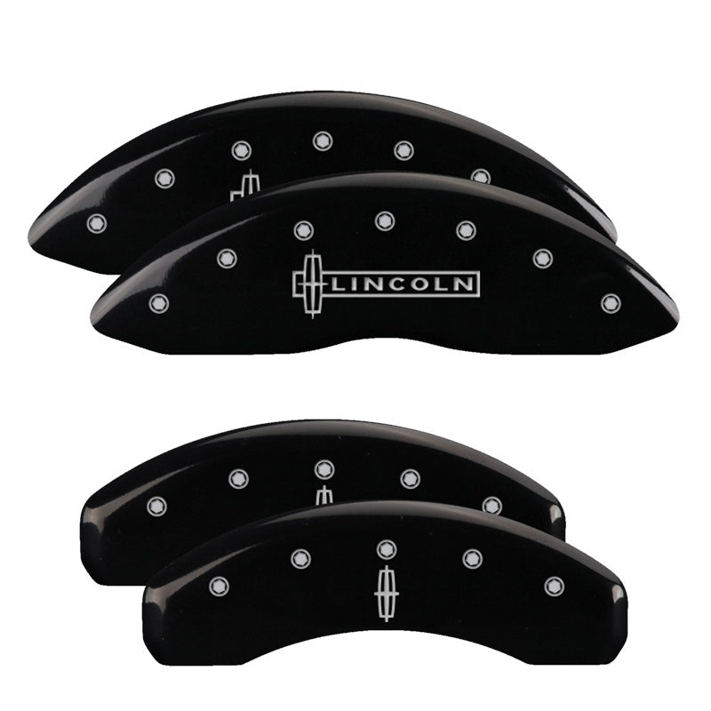 MGP Brake Caliper Covers for Lincoln Navigator * Engraved Front and Star Logo Rear, Black Powder Coat Finish
