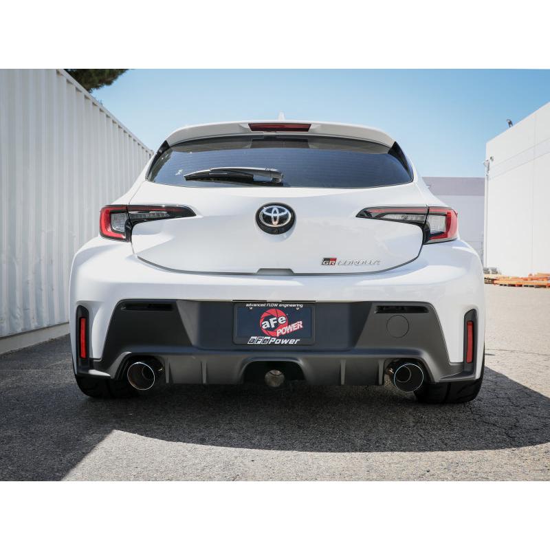 aFe 23-24 Toyota GR Corolla L3 1.6L (t) Gemini XV 3in to 2-1/2in Cat Back Exhaust w/ Blue Flame Tips