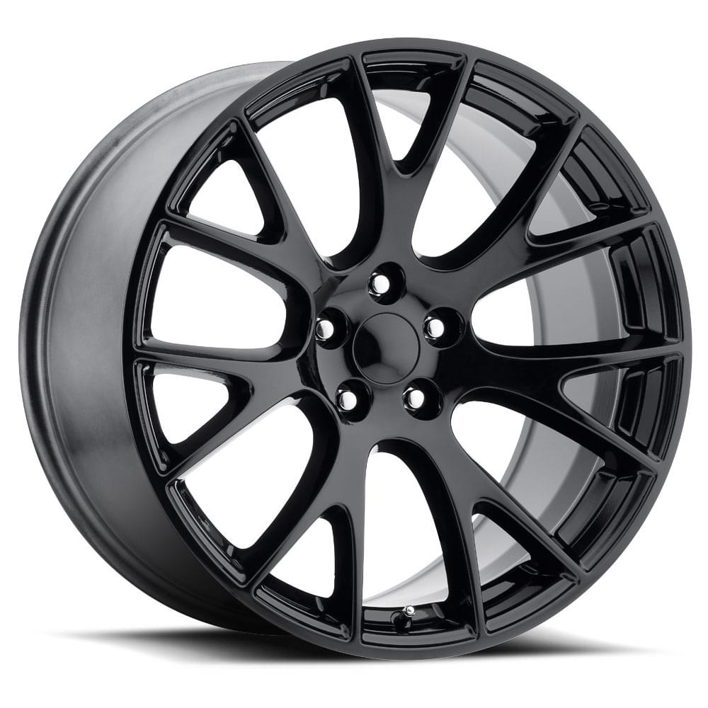 22X9 5X115 +18 HB 71.5 HELLCAT GLOSS BLACK WITH CAP-SR1 Performance