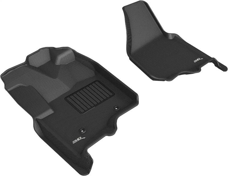 3D MAXpider 12-16 Ford F-250 350 450 Bucket Seats No Floor Shift Kagu 1st Row Floormats - Black-SR1 Performance