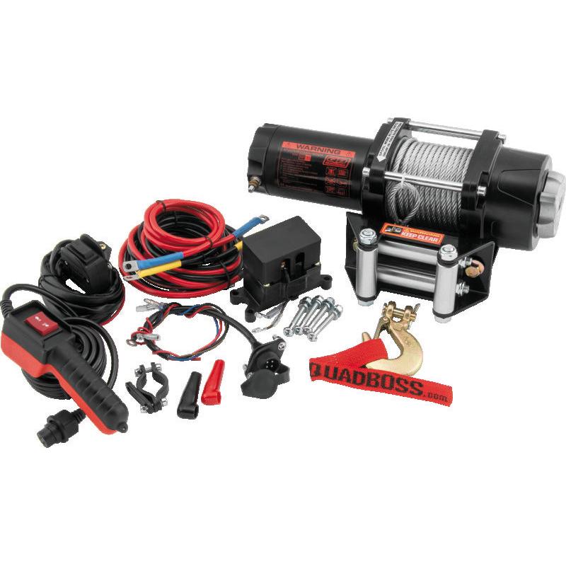 QuadBoss 608702 3,500 lb Heavy-Duty Two-Stage Metal Planetary Winch with Remote Control