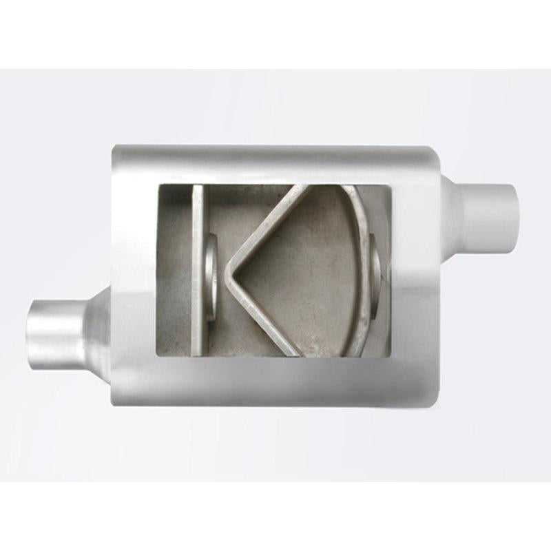 aFe Scorpion Replacement Alum Steel Muffler 2-1/2in In/Out Baffled Offset/Offset 13inL x10inW x4inH-SR1 Performance