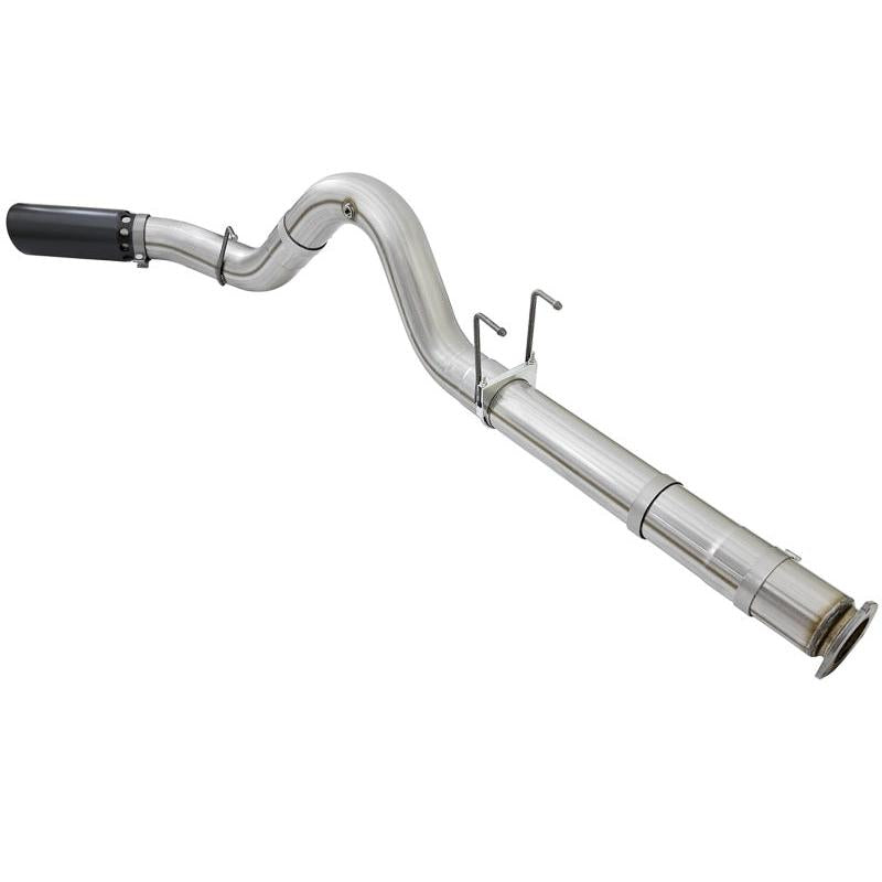 aFe ATLAS 5in DPF-Back Alum Steel Exhaust System w/Black Tip 2017 Ford Diesel Trucks V8-6.7L (td)