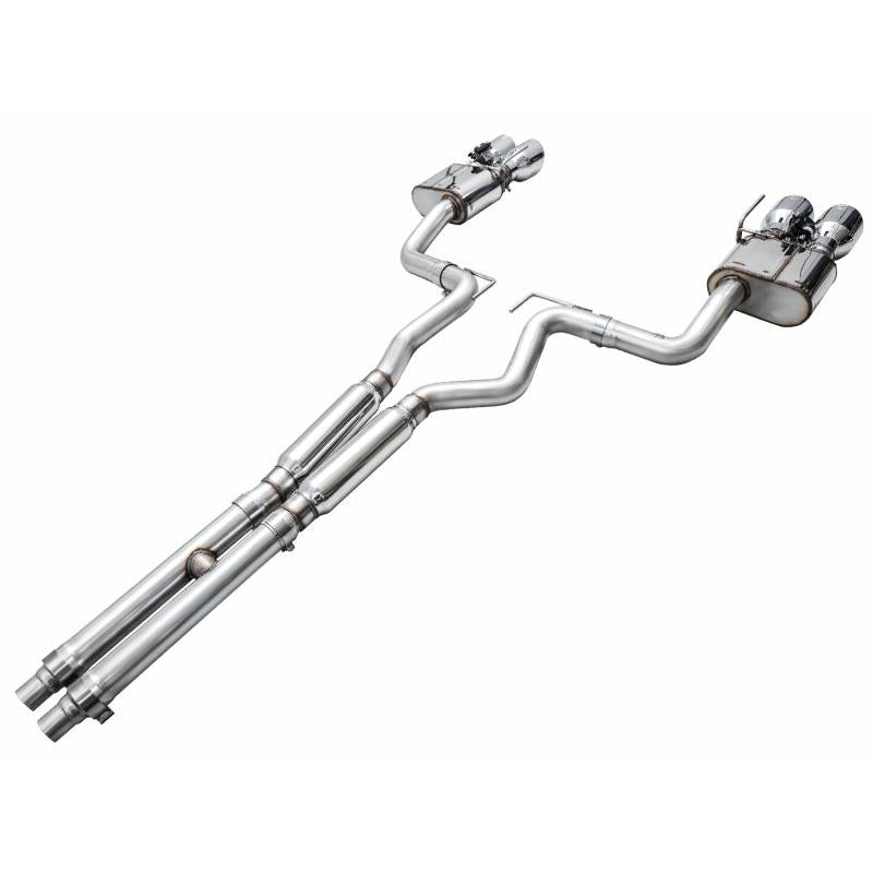 AWE 2024 Ford Mustang Dark Horse S650 RWD SwitchPath Catback Exhaust w/ Quad Chrome Silver Tips