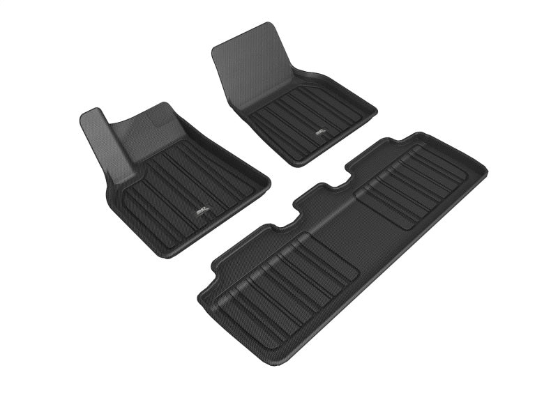 3D MAXpider 2020-2021 Tesla Model Y Elitect 1st & 2nd Row Floormats - Black-SR1 Performance
