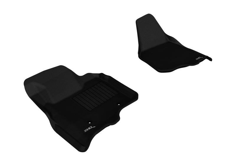 3D MAXpider 2011-2012 Ford F-250/350/450 Supercab/Supercrew Kagu 1st Row Floormat - Black-SR1 Performance