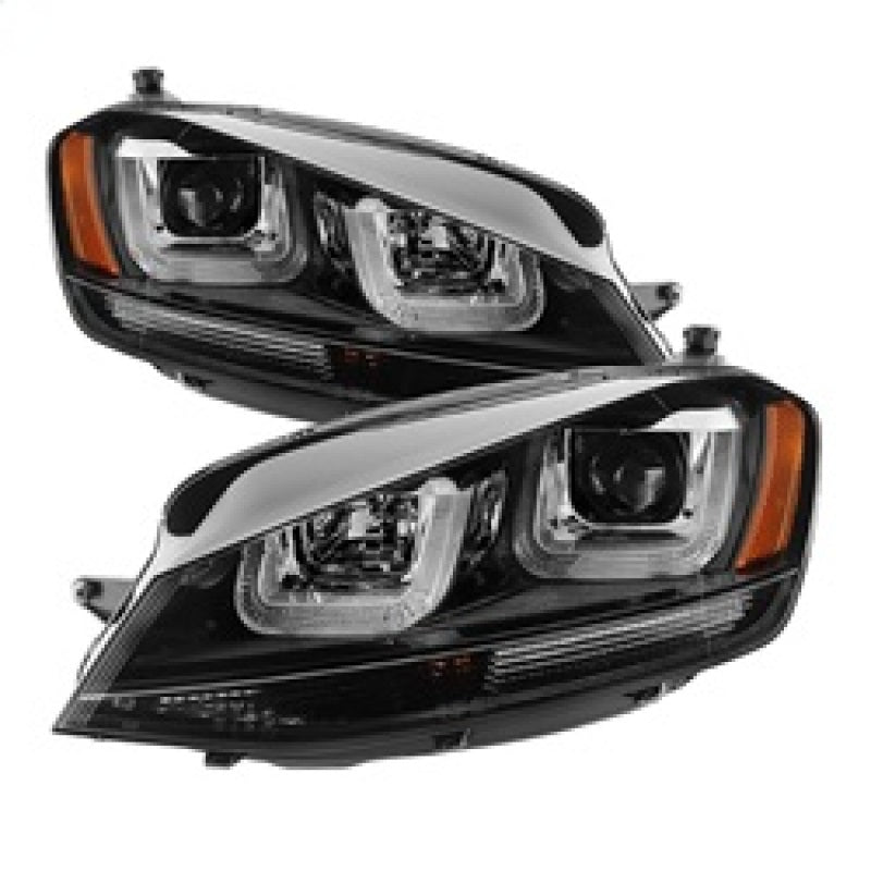 Spyder Volkswagen Golf VII 14-16 Projector Headlights DRL LED Blk Stripe Blk PRO-YD-VG15-BLK-DRL-BK-SR1 Performance