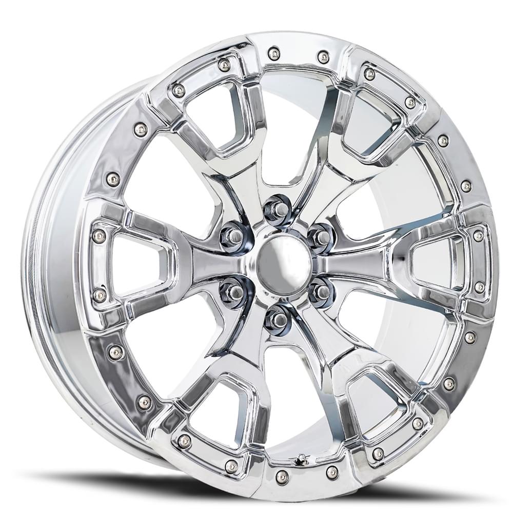 20X9 6X5.5 +20 HB 93.1 BRONCO REPLICA CHROME WITH CAP-SR1 Performance