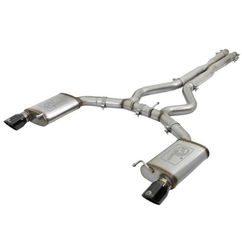 aFe MACHForce XP 3in 304 SS Cat-Back Exhausts w/ Black Tips 15-17 Ford Mustang GT V8-5.0L/V6-3.7L-SR1 Performance