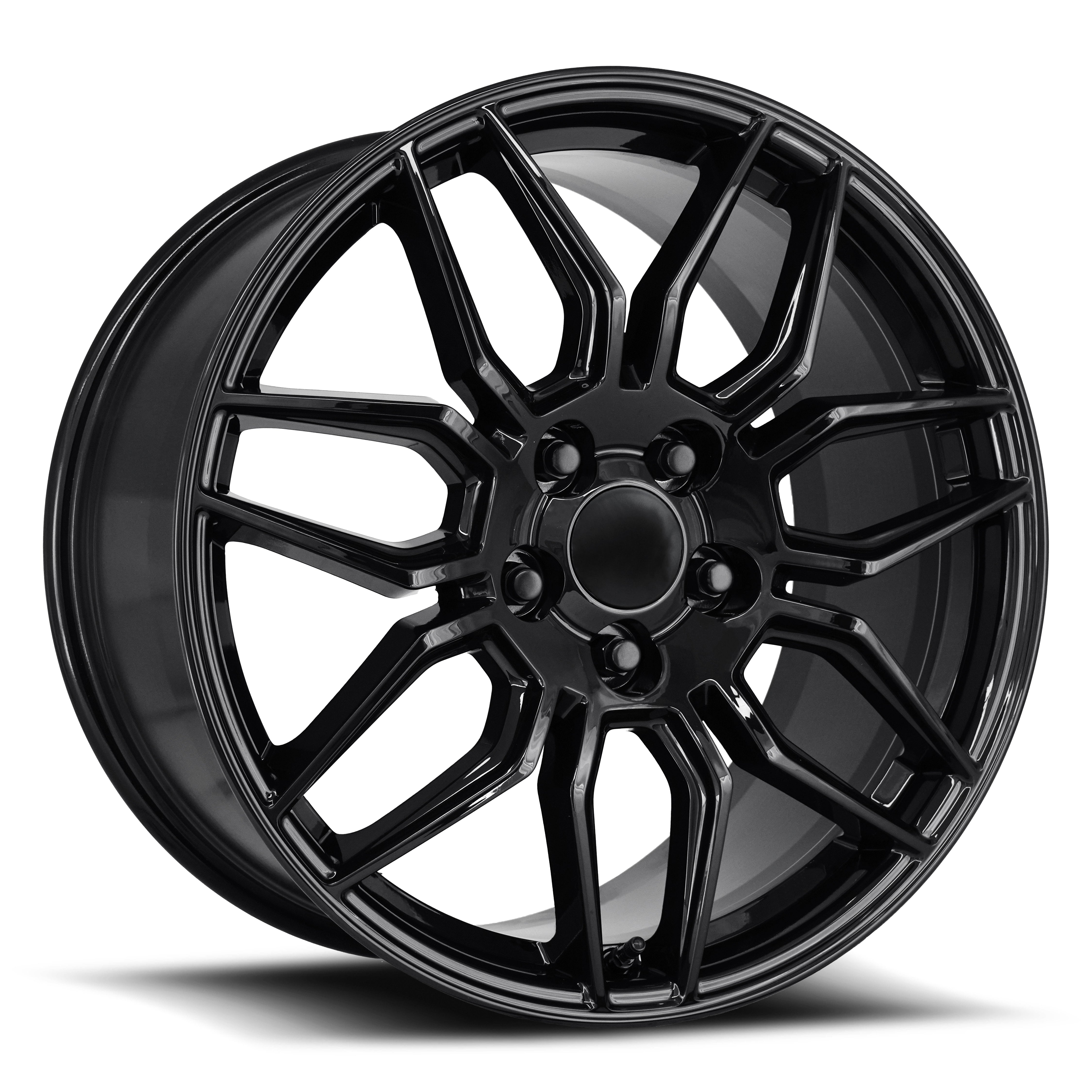 19X10 5X4.75 +79 HB 70.3 C8 Z06 GLOSS BLACK WITH CAP-SR1 Performance