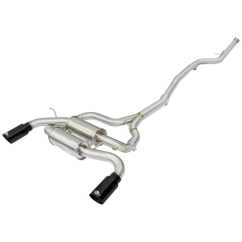 aFe MACHForce XP SS-304 Black Tip 2.5in Dia Cat Back Exhaust 12-14 BMW 335i (F30) 3.0L (t)-SR1 Performance