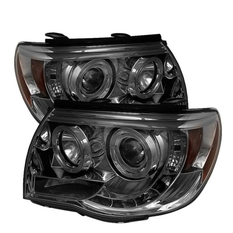 Spyder Toyota Tacoma 05-11 Projector Headlights LED Halo LED Smoke High H1 Low H1 PRO-YD-TT05-HL-SM-SR1 Performance