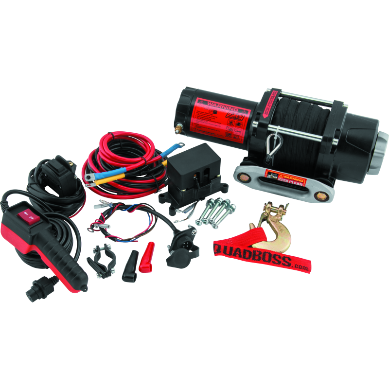 QuadBoss 2,500 lb Winch with Synthetic Rope and Metal-Planetary Gear System