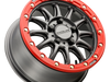 A14GR Alpha Beadlock Raceline Wheel - Gunmetal with Gloss Red