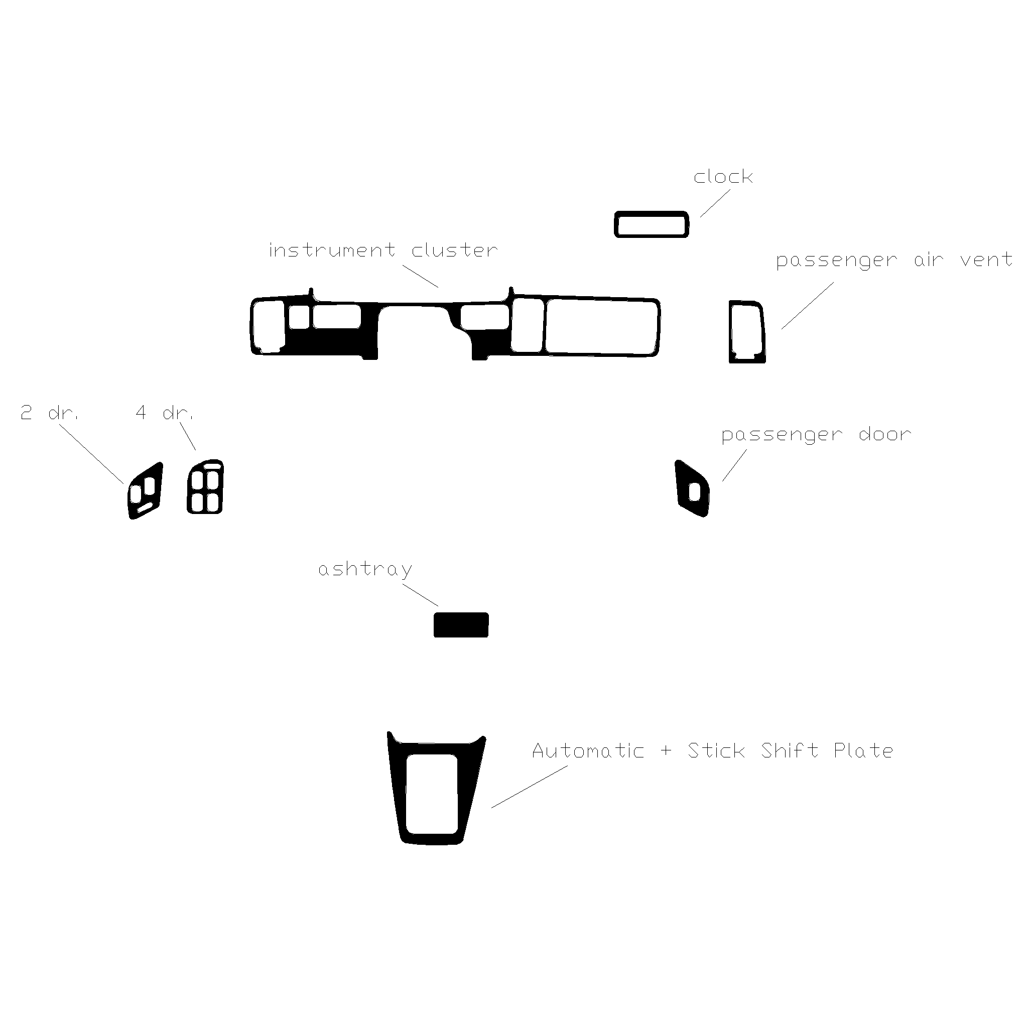 Full Interior Trim Kits Fits 1991-2004 Acura Integra
