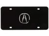 Acura Black Steel License Plate with 3D Chrome Logo
