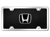 Honda License Plate Kit - Chrome Frame on Black Acrylic Plate