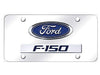 Ford F-150 Stainless Steel Chrome License Plate with 3D Chrome/Blue Logo