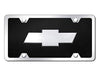 Chevrolet Bowtie License Plate Kit - Chrome Frame on Black Acrylic Plate