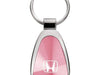 Honda Logo Metal Chrome Tear Drop Key Chain Ring Fob - Pink